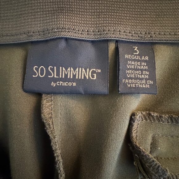 Chico’s So Slimming Elyse Pants - Hunter Green - Size 3 (16) - Picture 2 of 4